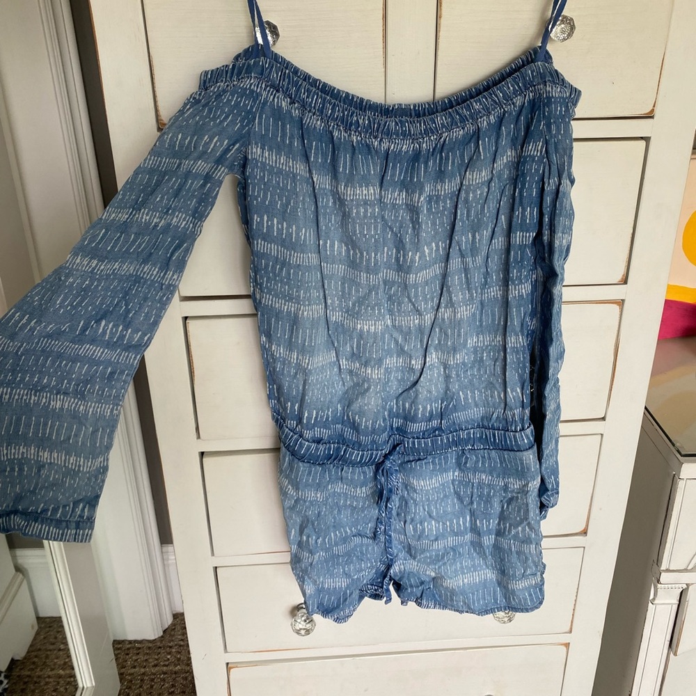 Blue Striped Romper - Picture 2 of 9
